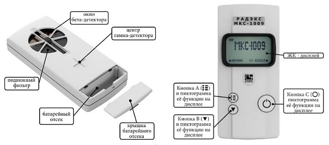 Прибор для измерения уровня радиации и радиоактивности RADEX МКС-1009